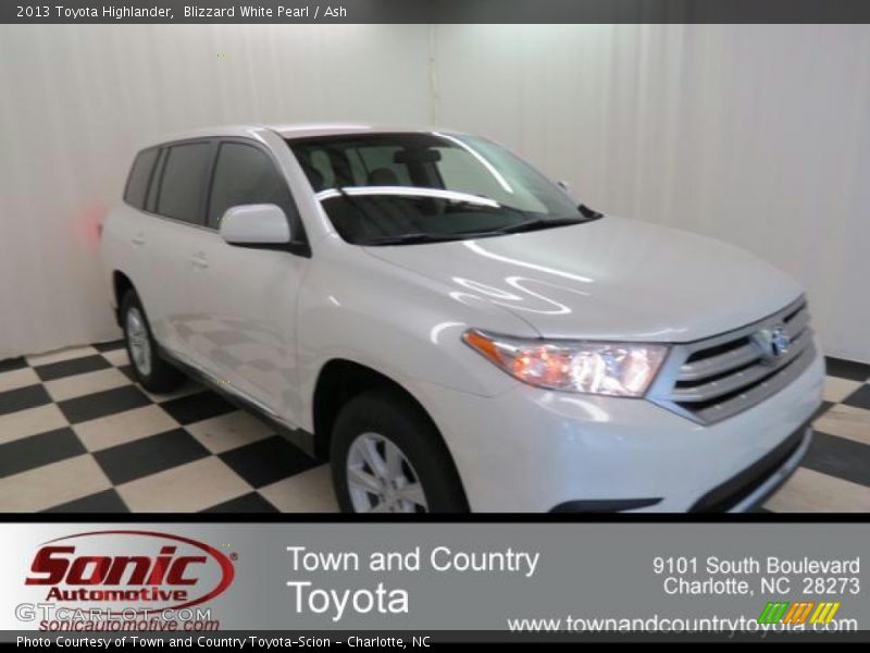 Blizzard White Pearl / Ash 2013 Toyota Highlander