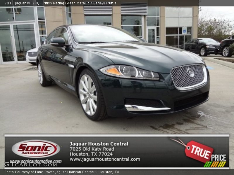 British Racing Green Metallic / Barley/Truffle 2013 Jaguar XF 3.0