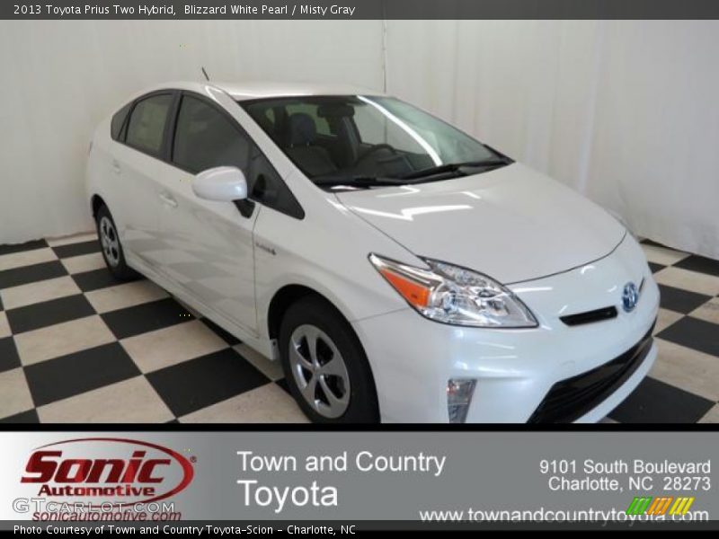 Blizzard White Pearl / Misty Gray 2013 Toyota Prius Two Hybrid