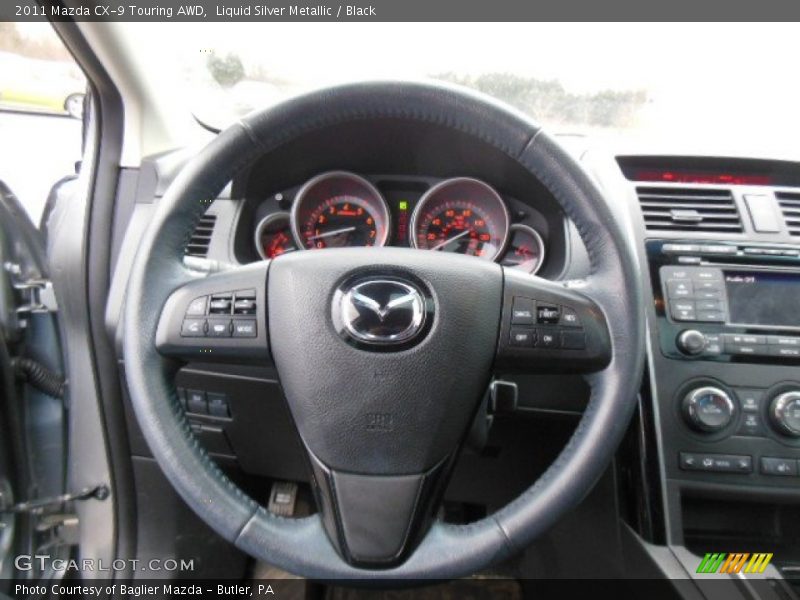 Liquid Silver Metallic / Black 2011 Mazda CX-9 Touring AWD