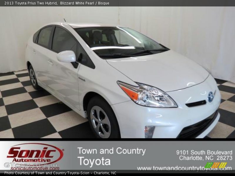 Blizzard White Pearl / Bisque 2013 Toyota Prius Two Hybrid