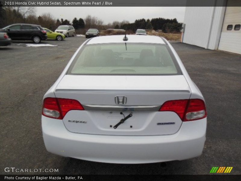 Spectrum White Pearl / Blue 2010 Honda Civic Hybrid Sedan
