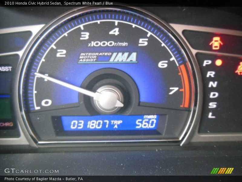 Spectrum White Pearl / Blue 2010 Honda Civic Hybrid Sedan
