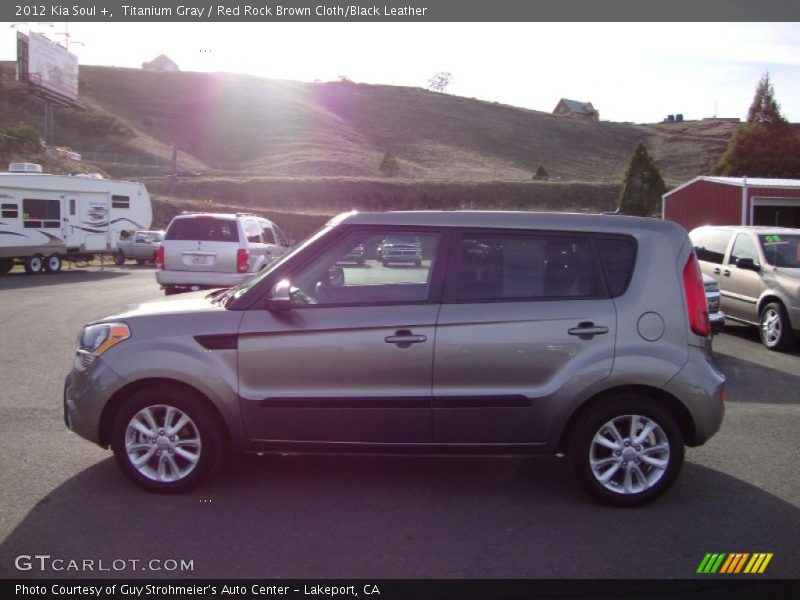 Titanium Gray / Red Rock Brown Cloth/Black Leather 2012 Kia Soul +