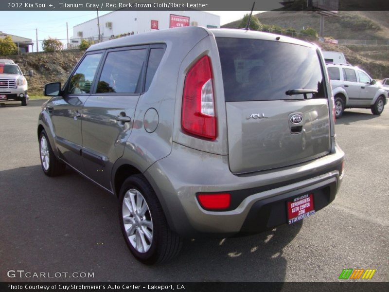 Titanium Gray / Red Rock Brown Cloth/Black Leather 2012 Kia Soul +