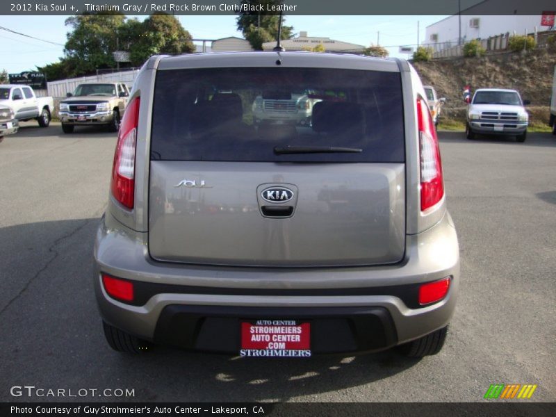 Titanium Gray / Red Rock Brown Cloth/Black Leather 2012 Kia Soul +