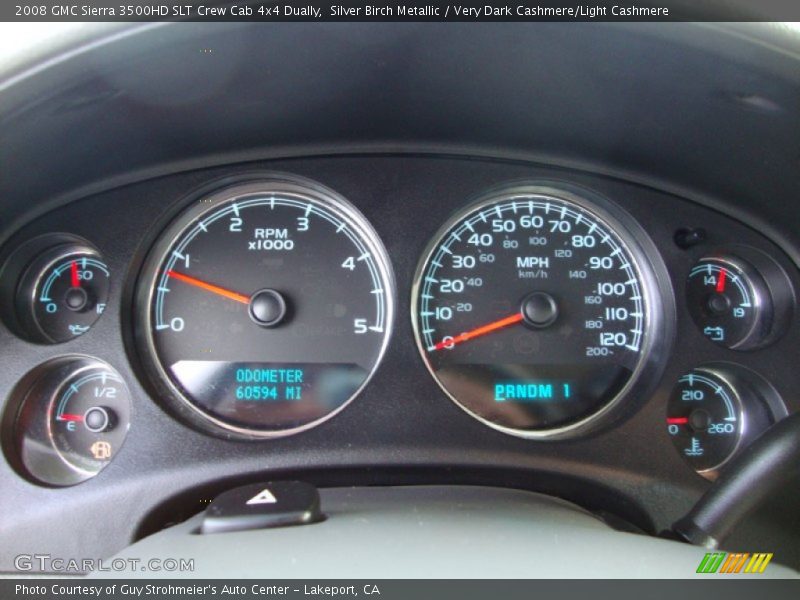 Silver Birch Metallic / Very Dark Cashmere/Light Cashmere 2008 GMC Sierra 3500HD SLT Crew Cab 4x4 Dually