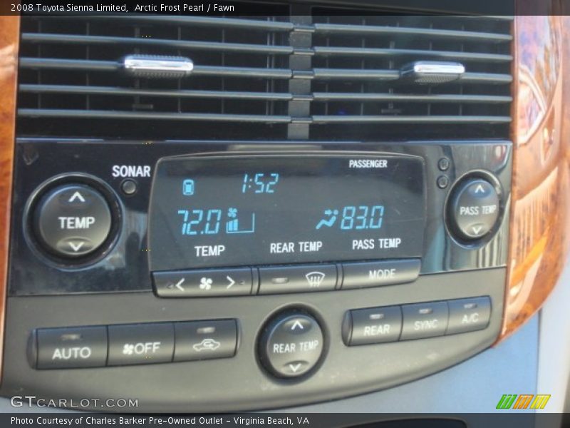 Controls of 2008 Sienna Limited