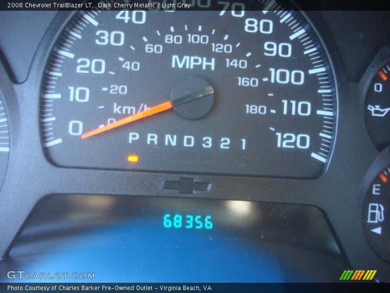 Dark Cherry Metallic / Light Gray 2008 Chevrolet TrailBlazer LT
