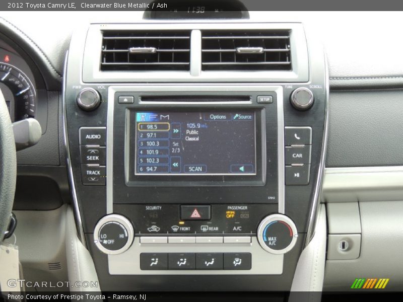 Clearwater Blue Metallic / Ash 2012 Toyota Camry LE