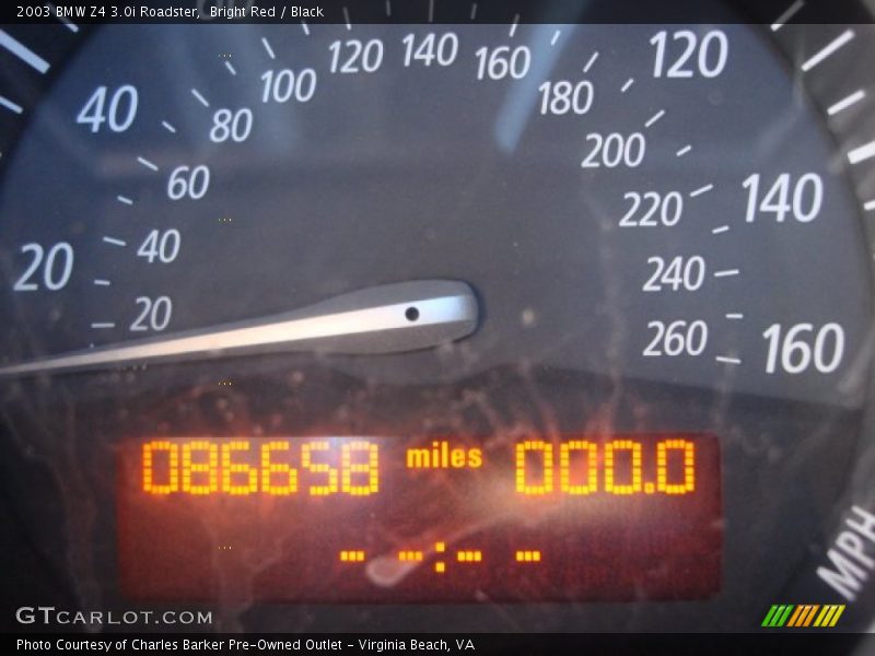 Bright Red / Black 2003 BMW Z4 3.0i Roadster