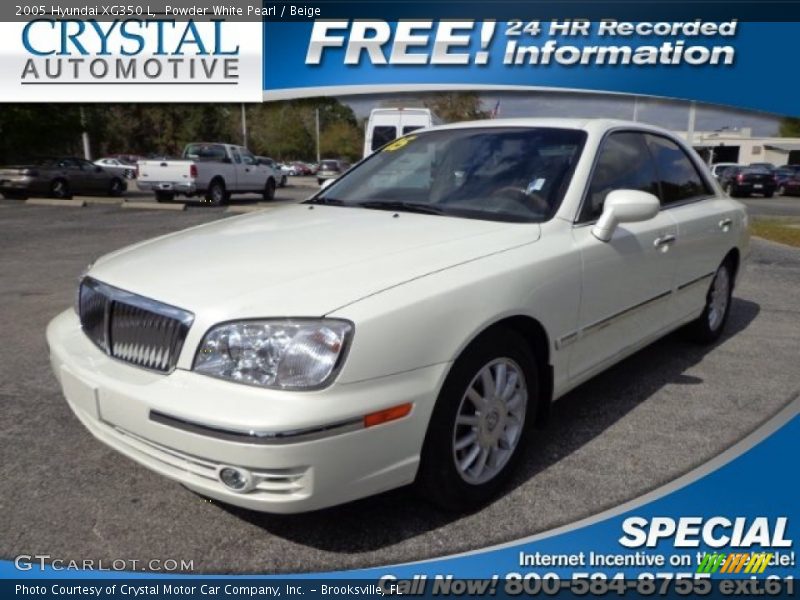 Powder White Pearl / Beige 2005 Hyundai XG350 L