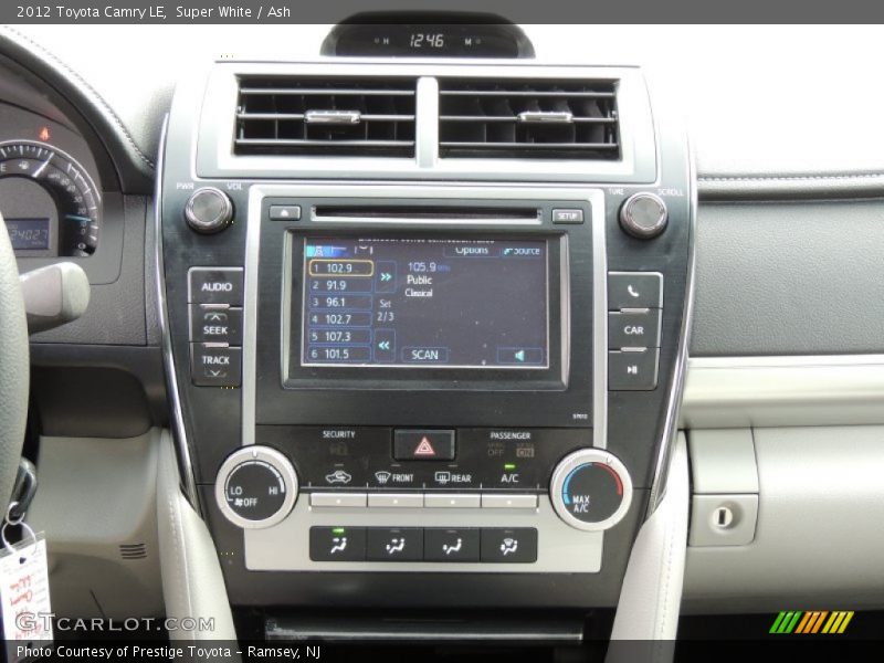 Super White / Ash 2012 Toyota Camry LE