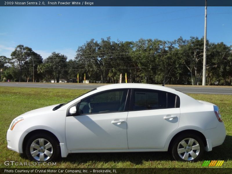 Fresh Powder White / Beige 2009 Nissan Sentra 2.0