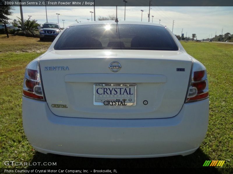 Fresh Powder White / Beige 2009 Nissan Sentra 2.0