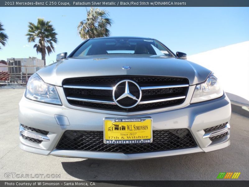 Palladium Silver Metallic / Black/Red Stitch w/DINAMICA Inserts 2013 Mercedes-Benz C 250 Coupe