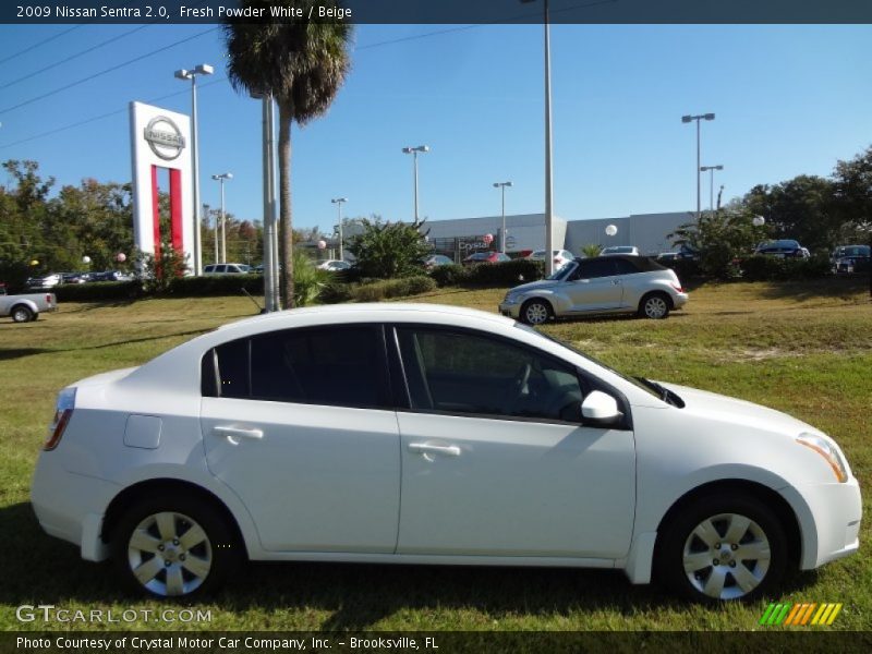 Fresh Powder White / Beige 2009 Nissan Sentra 2.0
