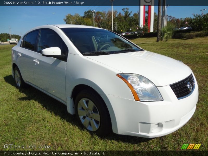 Fresh Powder White / Beige 2009 Nissan Sentra 2.0