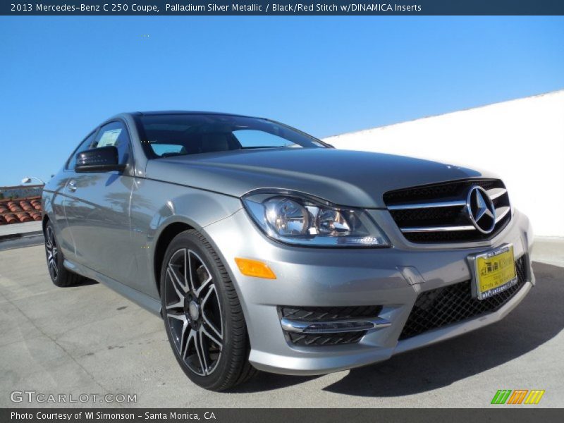 Palladium Silver Metallic / Black/Red Stitch w/DINAMICA Inserts 2013 Mercedes-Benz C 250 Coupe