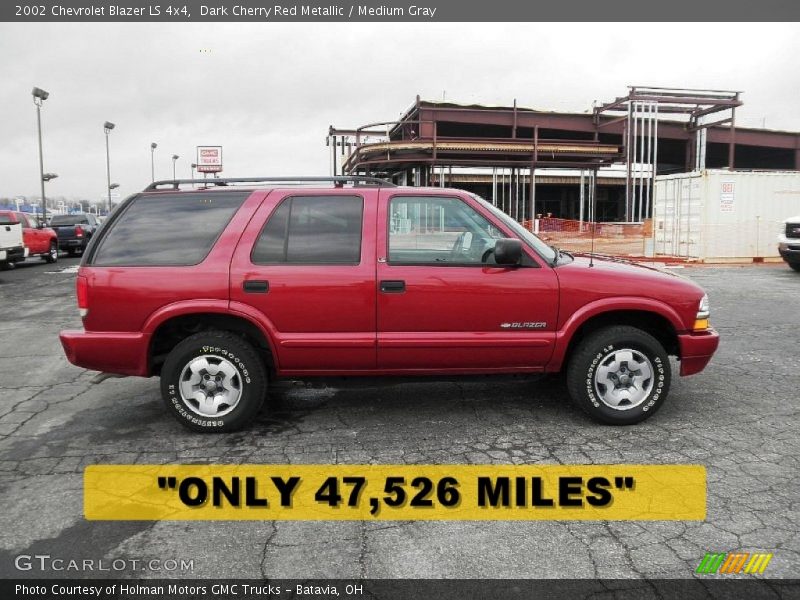 Dark Cherry Red Metallic / Medium Gray 2002 Chevrolet Blazer LS 4x4