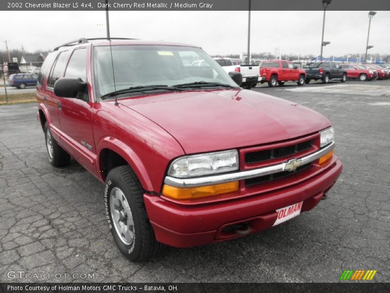 Dark Cherry Red Metallic / Medium Gray 2002 Chevrolet Blazer LS 4x4