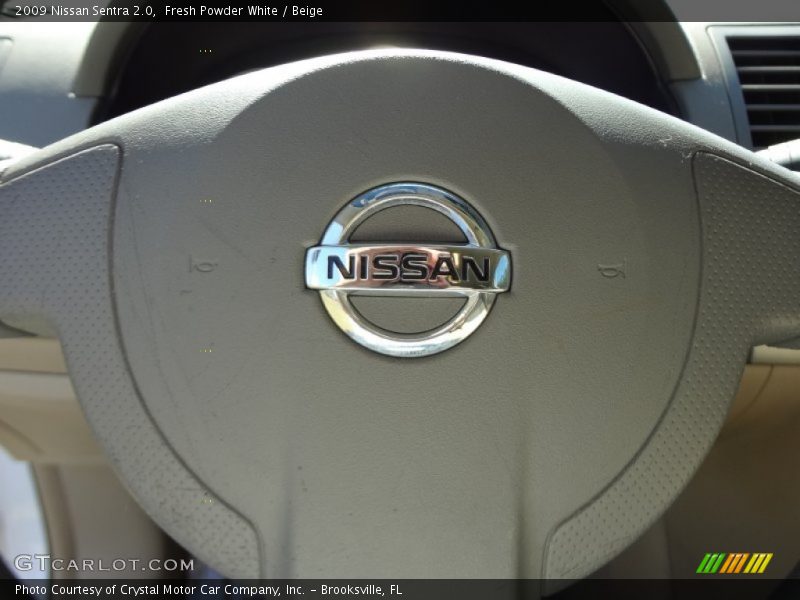 Fresh Powder White / Beige 2009 Nissan Sentra 2.0