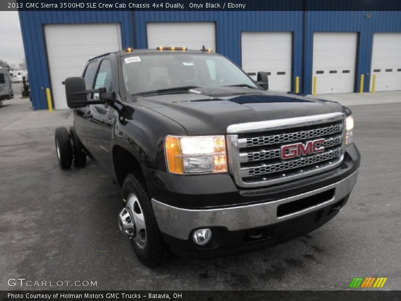 Onyx Black / Ebony 2013 GMC Sierra 3500HD SLE Crew Cab Chassis 4x4 Dually