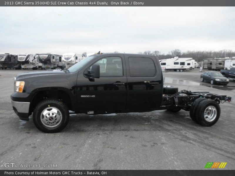 Onyx Black / Ebony 2013 GMC Sierra 3500HD SLE Crew Cab Chassis 4x4 Dually