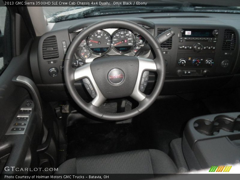 Onyx Black / Ebony 2013 GMC Sierra 3500HD SLE Crew Cab Chassis 4x4 Dually