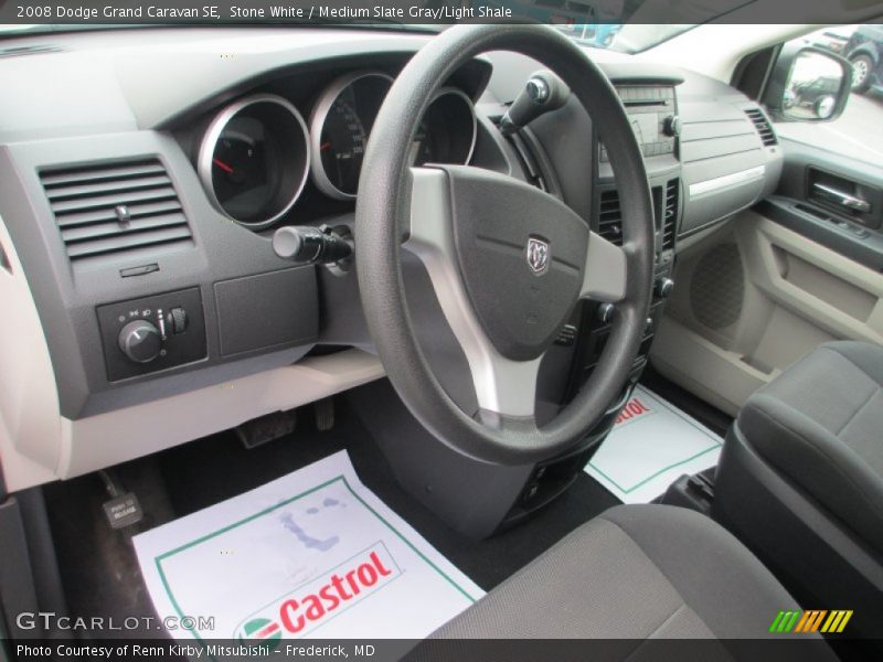 Stone White / Medium Slate Gray/Light Shale 2008 Dodge Grand Caravan SE