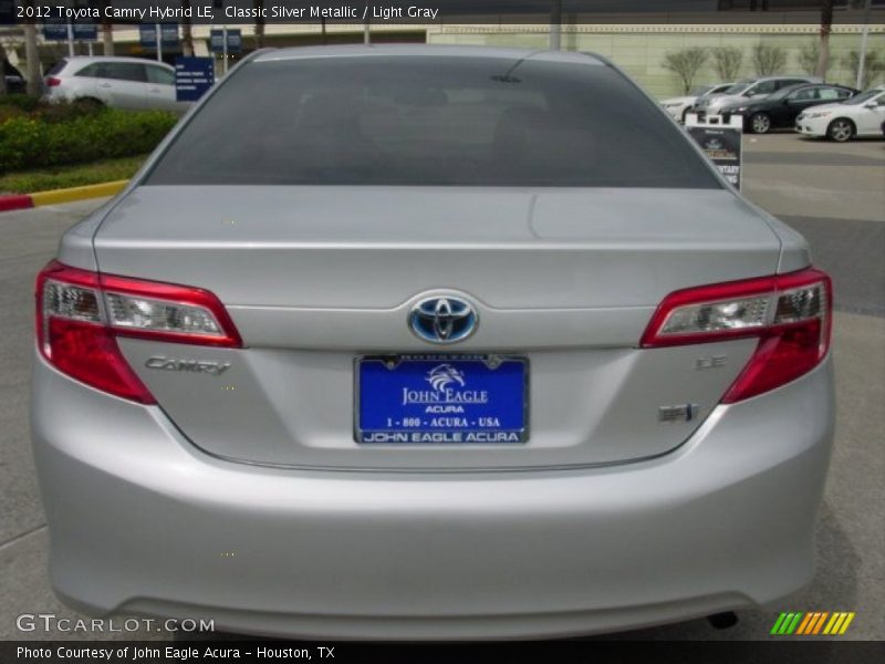 Classic Silver Metallic / Light Gray 2012 Toyota Camry Hybrid LE