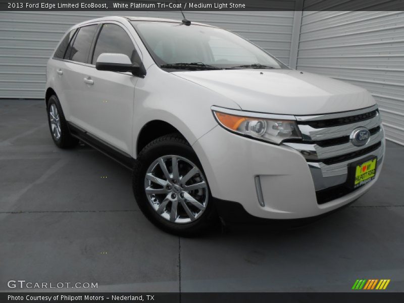 White Platinum Tri-Coat / Medium Light Stone 2013 Ford Edge Limited EcoBoost
