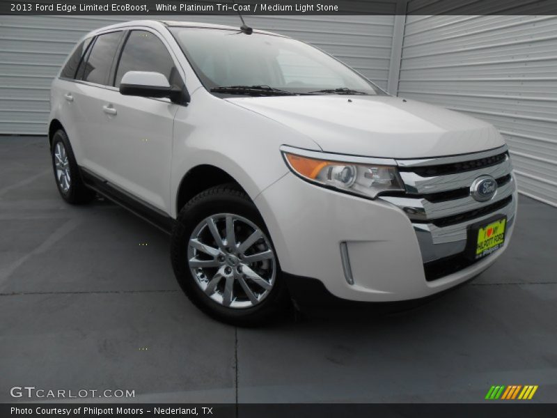 White Platinum Tri-Coat / Medium Light Stone 2013 Ford Edge Limited EcoBoost
