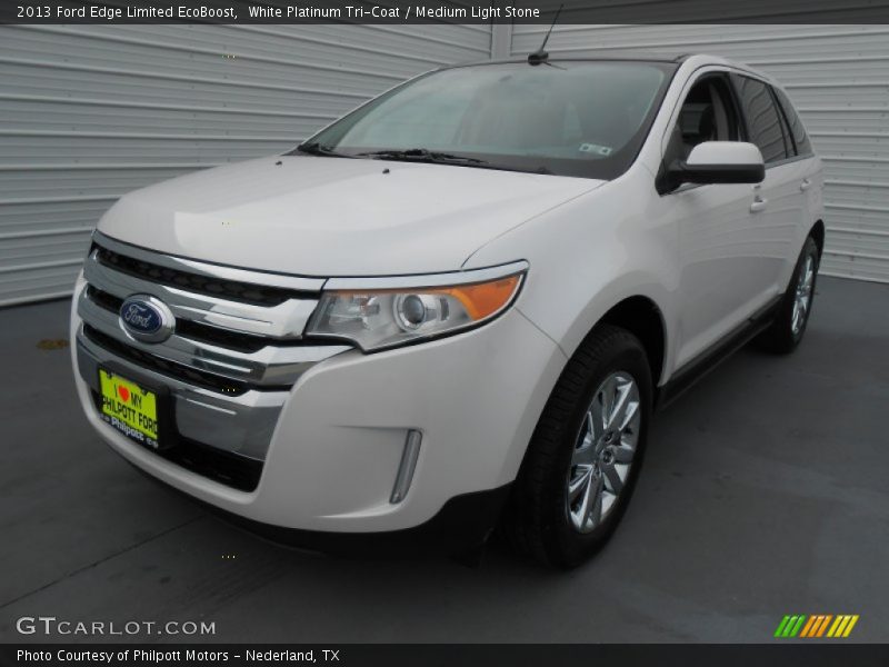 White Platinum Tri-Coat / Medium Light Stone 2013 Ford Edge Limited EcoBoost