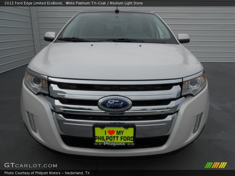 White Platinum Tri-Coat / Medium Light Stone 2013 Ford Edge Limited EcoBoost