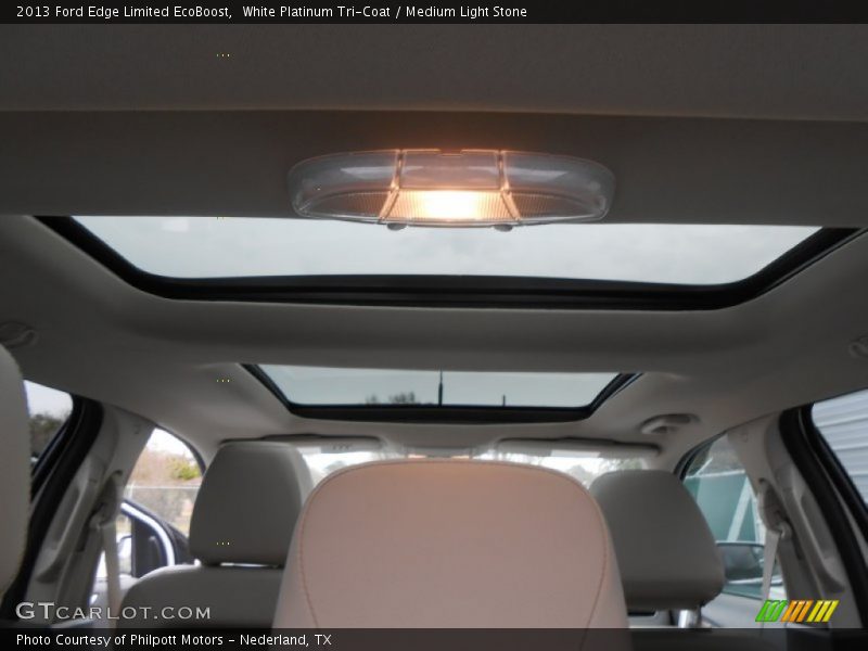 White Platinum Tri-Coat / Medium Light Stone 2013 Ford Edge Limited EcoBoost