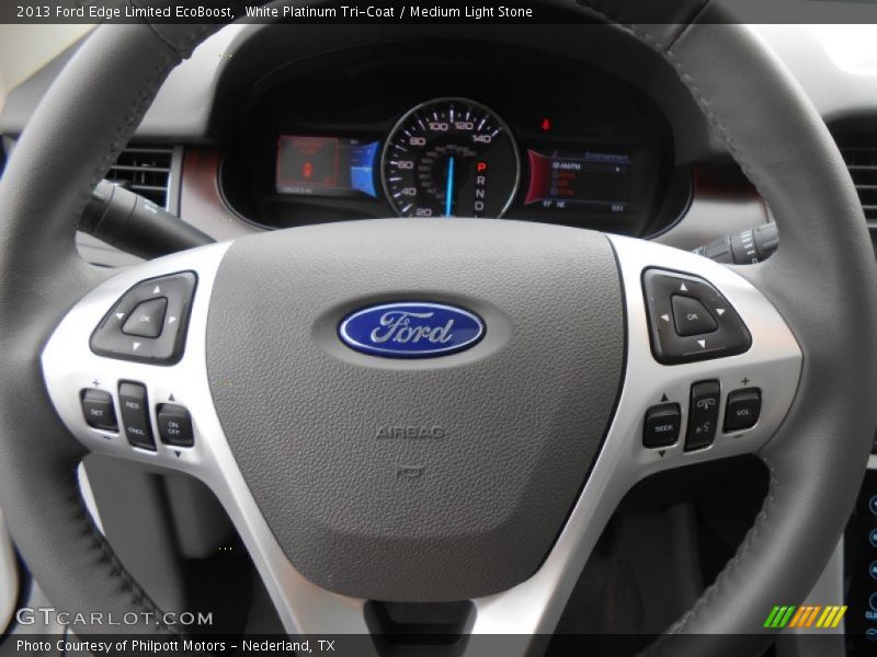 White Platinum Tri-Coat / Medium Light Stone 2013 Ford Edge Limited EcoBoost