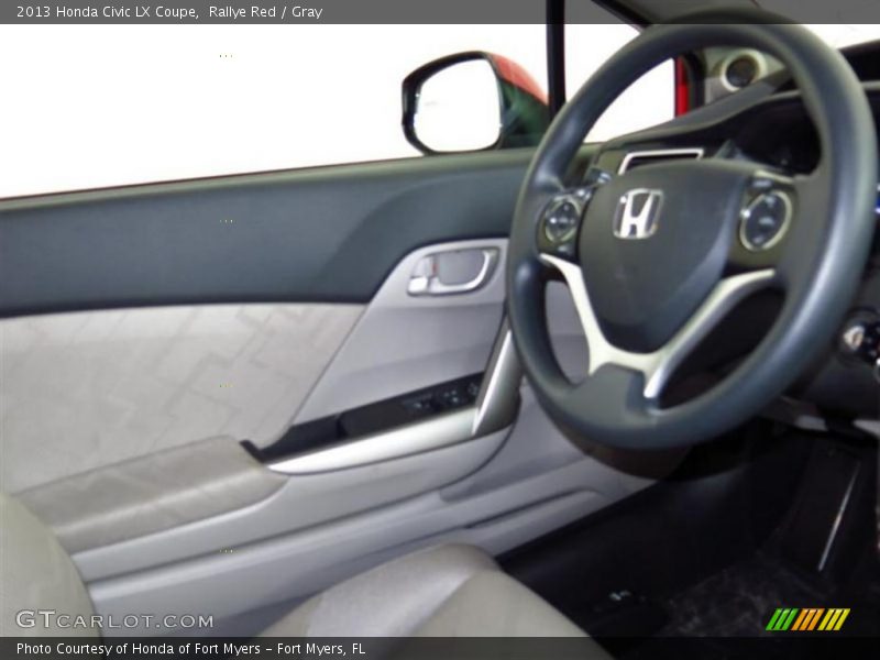 Rallye Red / Gray 2013 Honda Civic LX Coupe