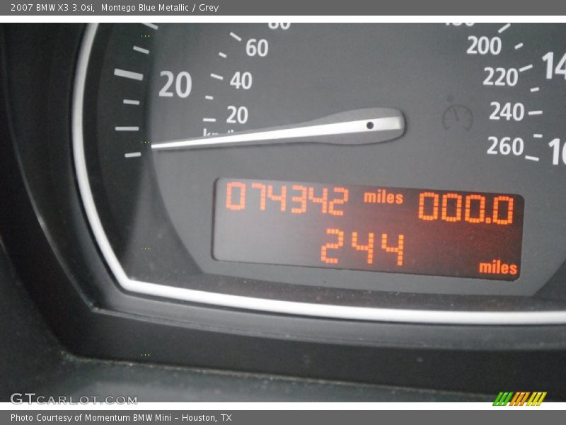 Montego Blue Metallic / Grey 2007 BMW X3 3.0si