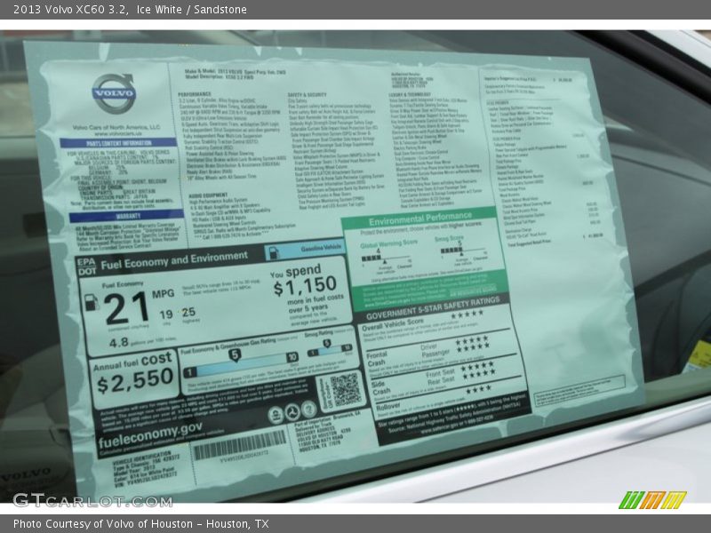 Ice White / Sandstone 2013 Volvo XC60 3.2
