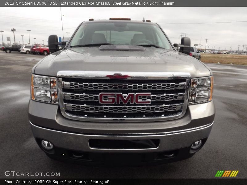 Steel Gray Metallic / Light Titanium 2013 GMC Sierra 3500HD SLT Extended Cab 4x4 Chassis