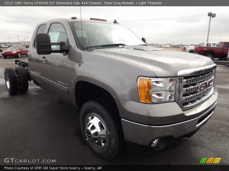 Steel Gray Metallic / Light Titanium 2013 GMC Sierra 3500HD SLT Extended Cab 4x4 Chassis