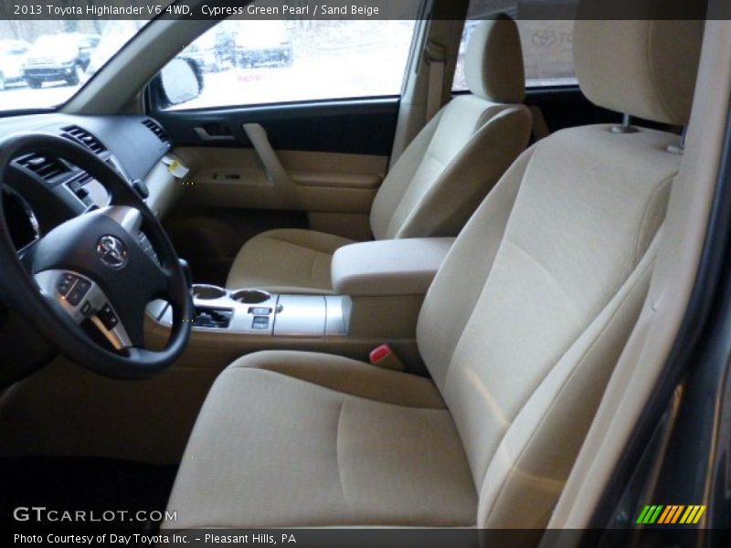 Cypress Green Pearl / Sand Beige 2013 Toyota Highlander V6 4WD