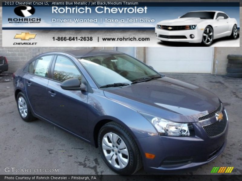 Atlantis Blue Metallic / Jet Black/Medium Titanium 2013 Chevrolet Cruze LS
