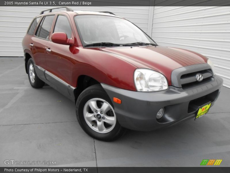 Canyon Red / Beige 2005 Hyundai Santa Fe LX 3.5