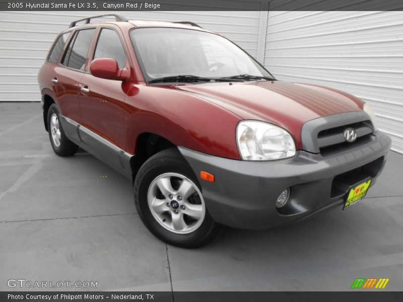 Canyon Red / Beige 2005 Hyundai Santa Fe LX 3.5