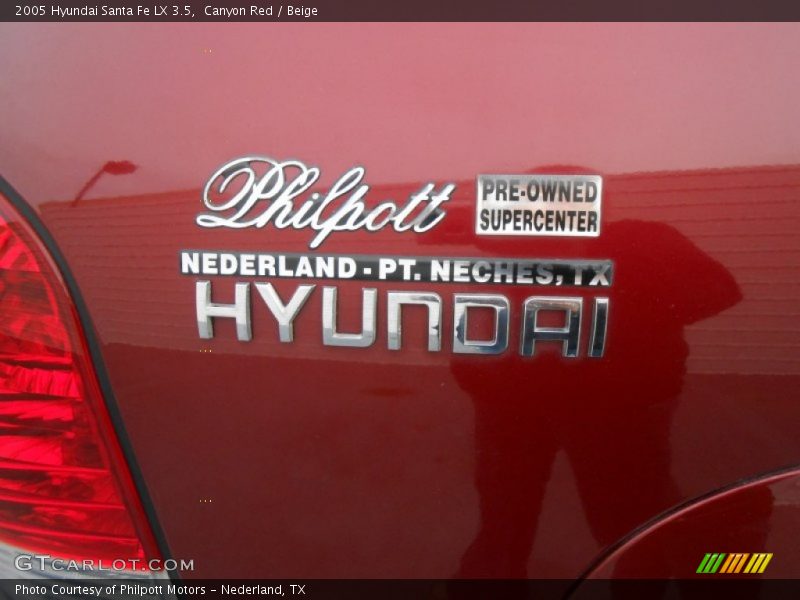 Canyon Red / Beige 2005 Hyundai Santa Fe LX 3.5