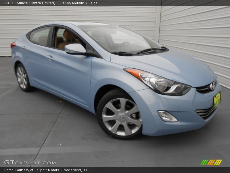 Blue Sky Metallic / Beige 2013 Hyundai Elantra Limited