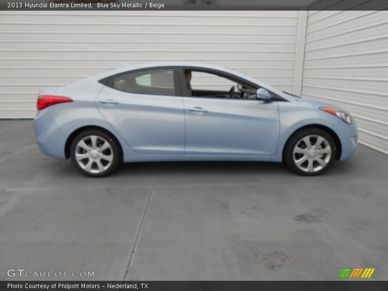 Blue Sky Metallic / Beige 2013 Hyundai Elantra Limited