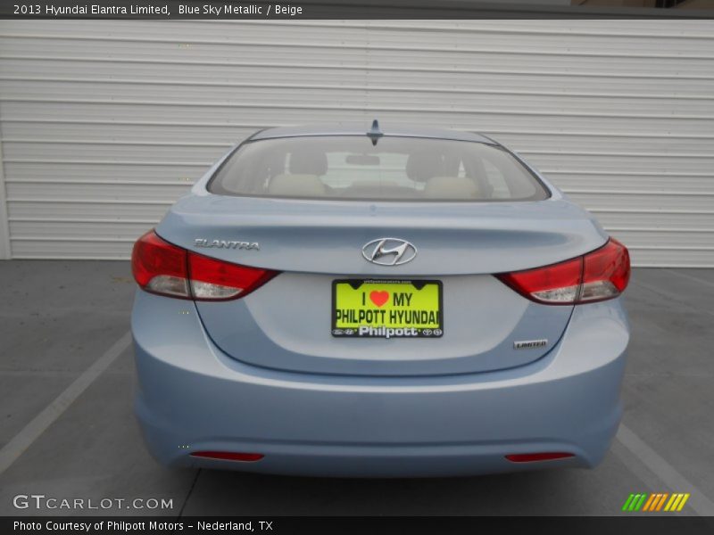 Blue Sky Metallic / Beige 2013 Hyundai Elantra Limited